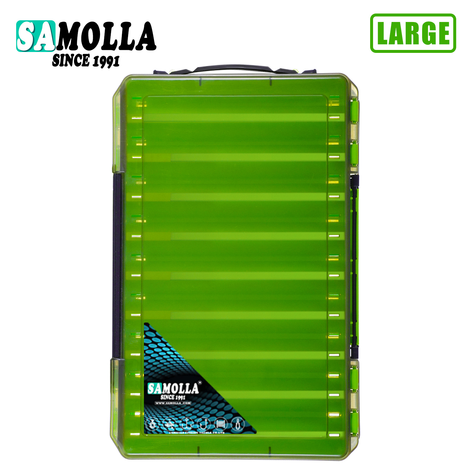 dubbelzijdige kunstaasdoos viscompartimenten plastic accessoires opslag visgerei container case verstelbare organizer: Rood