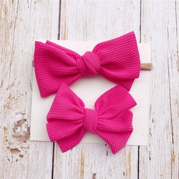 Kinder Mädchen Baby Stirnband Infant Neugeborenen Blume Bogen Haar Band Accessoriess Solide Bogen Headwear 2 Pcs Für Ihre Mädchen: Rose Red