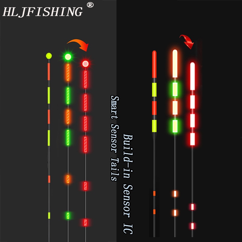 HLJFISHING Vissen Float Staart Zwaartekracht Sensor Staart Smart IC ingebouwde Hoge Helderheid LED Lichtgevende Floater Staart