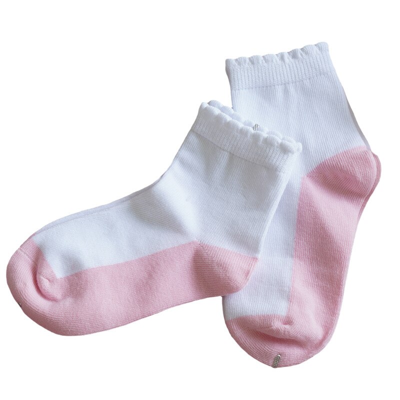 5 par/partia jesienno-zimowa miękka bawełna dziewczyny białe skarpetki szkolne słodkie dzieci kwiatowy księżniczka różowa sukienka skarpetki