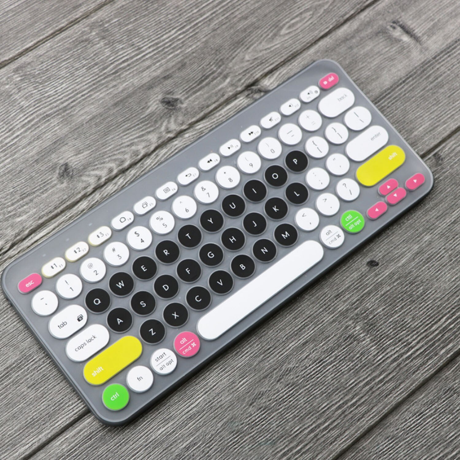 Besegad farverig laptop silikone tastatur cover hud klistermærke beskytter til logitech  k380 bluetooth tastatur