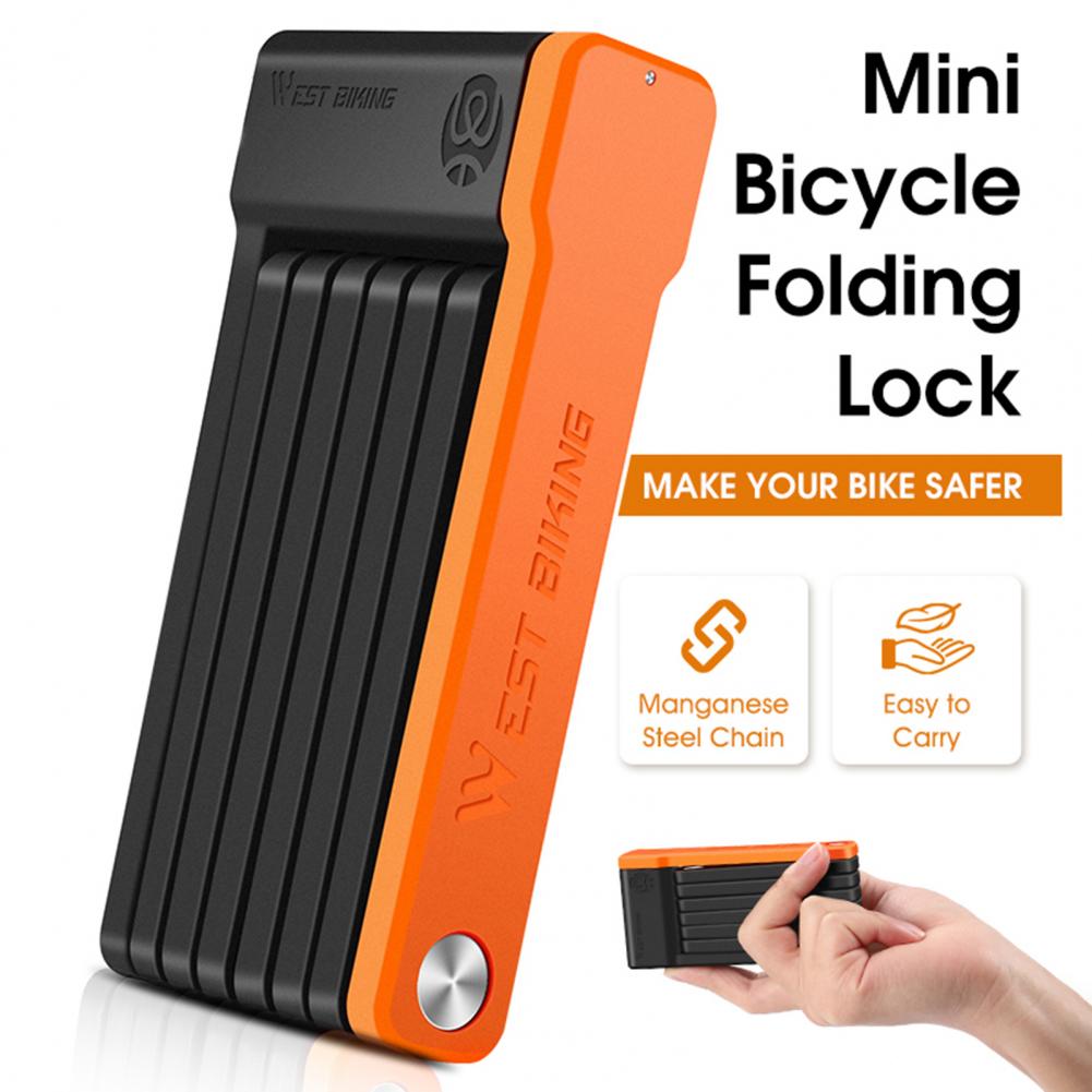 Folding Lock PP Outer Bicycle Lock Foldable Anti Rust Sturdy High Strength Folding Chain Lock