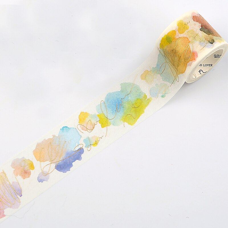 JUKUAI Aquarell Vergoldung Washi Klebeband DIY Dekoration Scrapbooking Planer Maskierung Band Klebeband Etikett-aufkleber Schreibwaren8123
