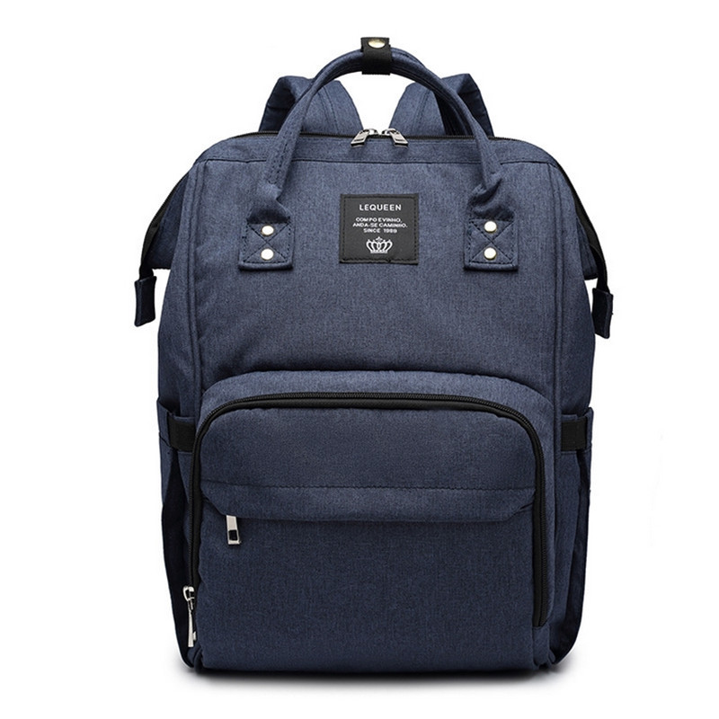 LUYO Diaper Bag Mummy Baby Care Nappy Large Capacity Waterproof Business Backpack Women Travel Bag Ring Bagpack Rugzak Back Pack: Nevy Blue