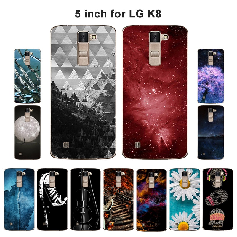 Luxury Case For LG K8 Lte K350 K350E K350N Covers Scape Painted Silicon TPU Soft Cover For LG K8 Phone Cases 5.0 Capa