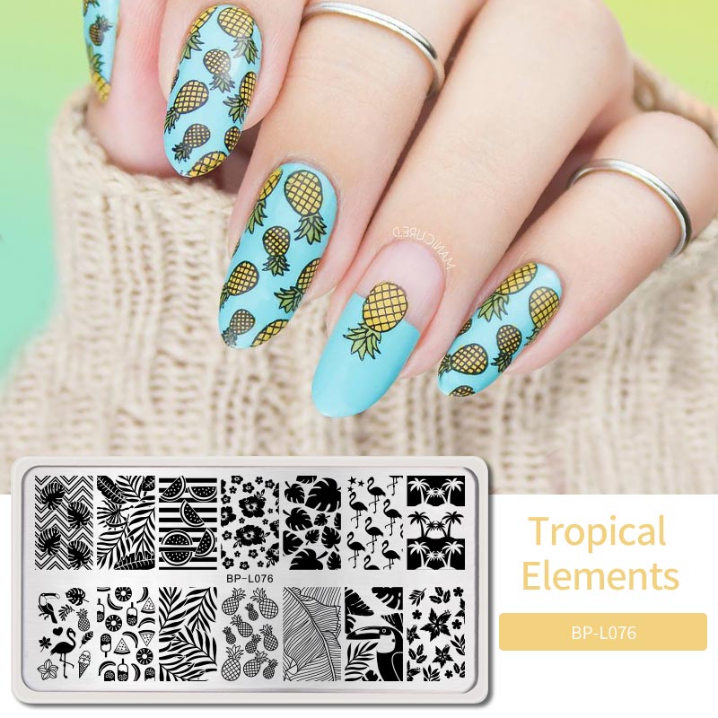 Né joli Nail Art estampage plaques timbre modèle marbre Texture motif Nail Art bricolage Image plaques outils d'impression: BP-L076