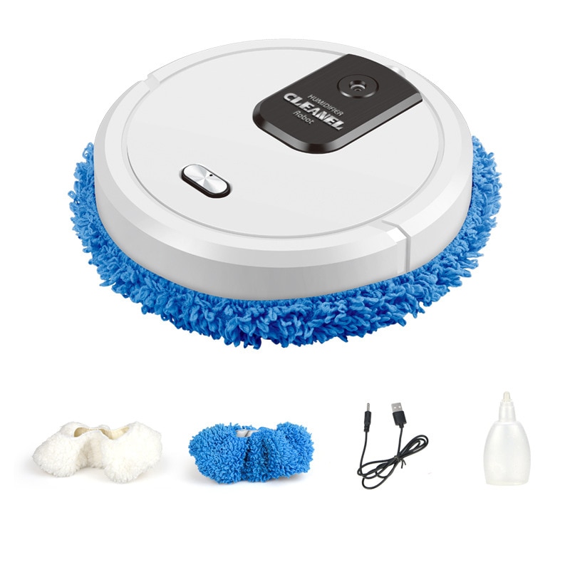 Robot Vacuum Cleaner Mopping And Humidifying 1500mAh Smart Home With Mop Inteligente Robotic For Scrubber Washing Powerful Floor: white