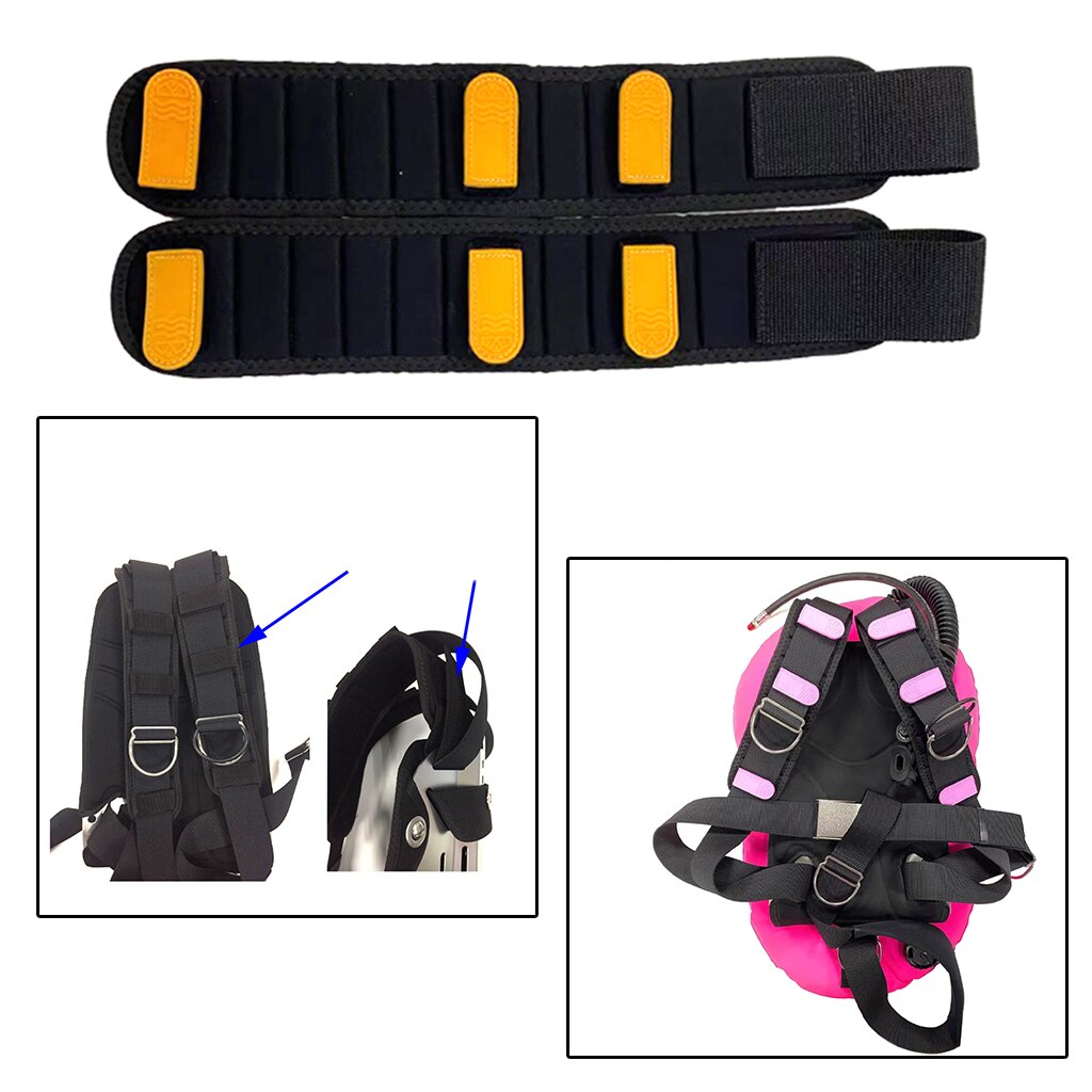 2x Shoulder Strap Pad - 38x8cm Cushioned Diving Backplate - Durable Padded Support