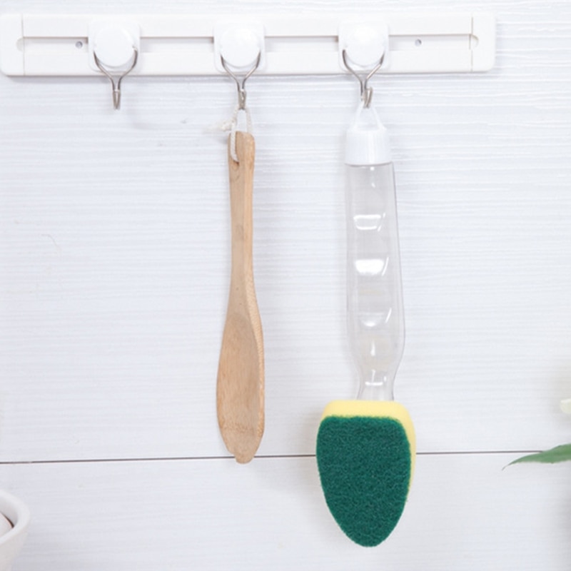 Con recarga de jabón líquido dispensador depurador productos de limpieza cepillo de limpieza reemplazable almohadilla de corte esponja cocina plato