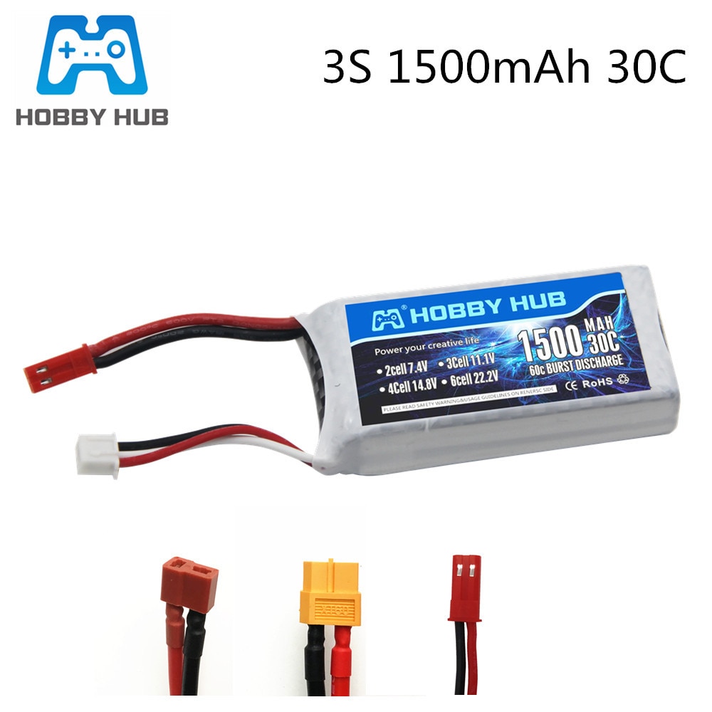 HOBBY HUB 7.4v 11.1V 14.8v 1500mAh 3s battery for RC Car Airplane Quadcopter spare parts 2s lipo battery 1pcs 11.1v battery