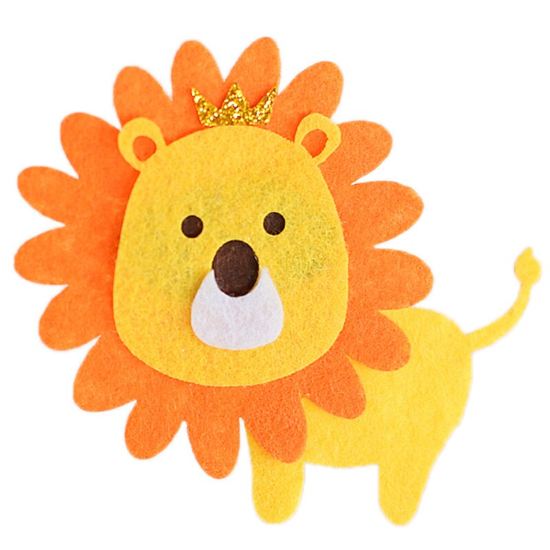 Felt Hedgehog Lion Giraffe Owl Cake Topper for Birthday Party Decor Animal Baking Supplies Baby Shower Kid Anniversary Love: 2pc felt lion C