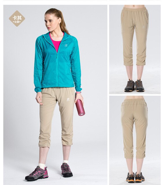 Tectop frauen draussen Knöchel länge kurze Hose weibliche dünne Wasserdichte Weibliche Klettern Angeln Schnell trocknend Breathables Hohe Elastische: khaki / XXL