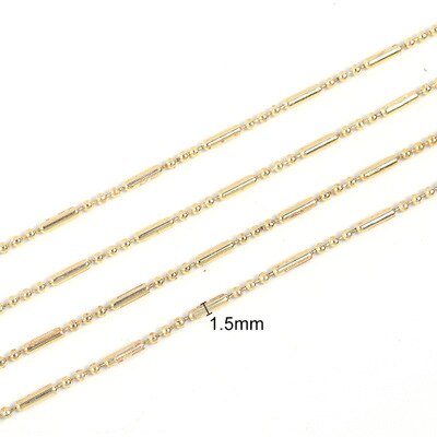 Correntes ovais de arco-íris com 2 metros/pake, 1.5mm 2.5mm, corrente de ligação oval para fazer joias, acessórios de correntes o planas para pulseira diy: Electric gold 1.5mm