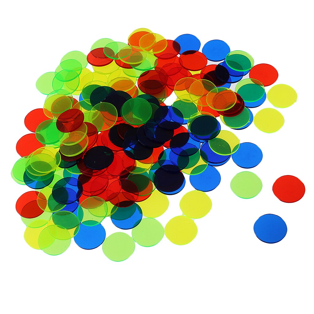 Lot de 100 jetons de Loto - Plastique - Différents coloris