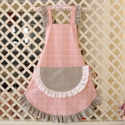 Cotton aprons for woman with pocket lovely Coverall cleaning apron Commercial Restaurant Home Bib delantal cocina kitchen apron: F1