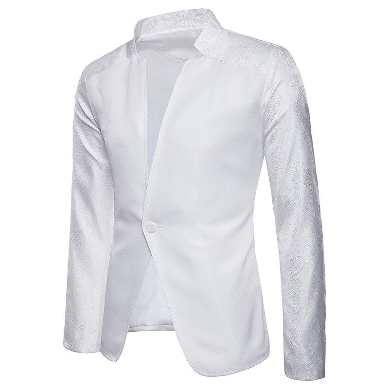 Hülse-einsatz kragen anzug, Bar bankett Party, hochzeit, schlicht herren anzug jacke: Weiß / XXL