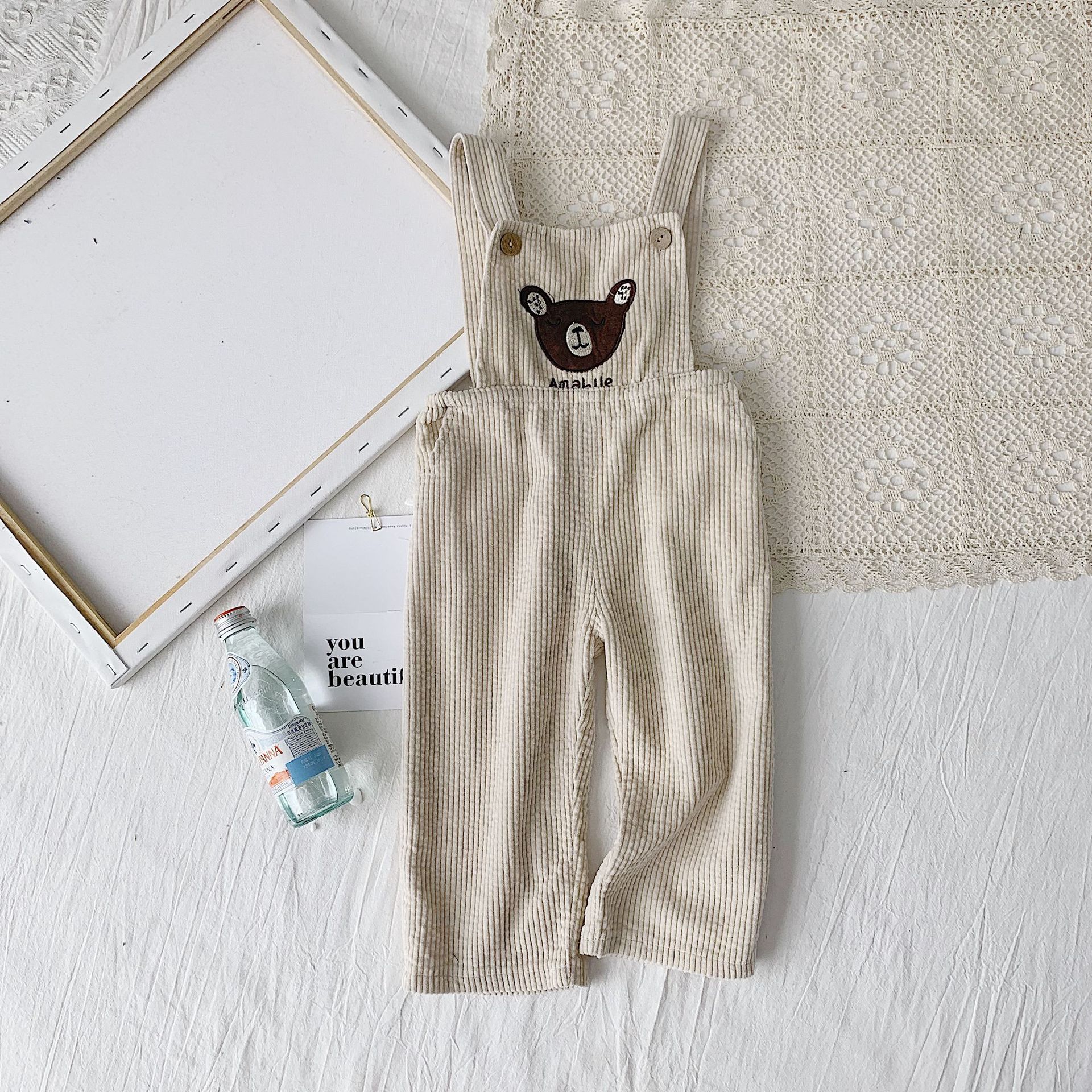 Baby drenge overalls efterår småbørn piger selebukser børn tegneserie fløjlsbukser baby pige fritidsbukser bukser