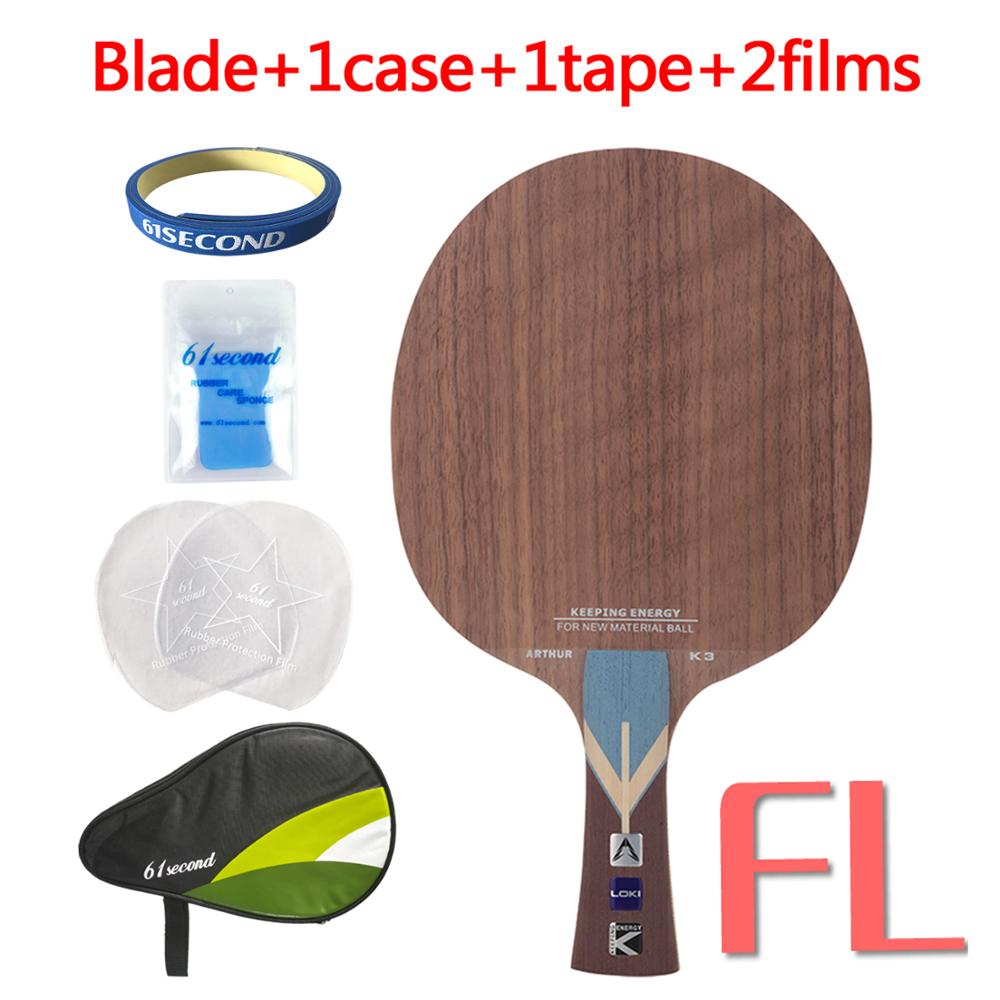 LOKI Arthur K3, pala de tenis de mesa ofensiva, 5 capas, madera de nogal, raqueta de Ping Pong, gran área dulce, raqueta de tenis de mesa: FL with HM case