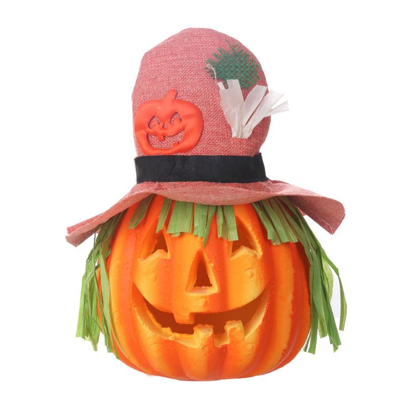 Hat Scarecrow Pumpkin Lamp Glowing Foam Pumpkin Lamp For Halloween Party Bar W0YC