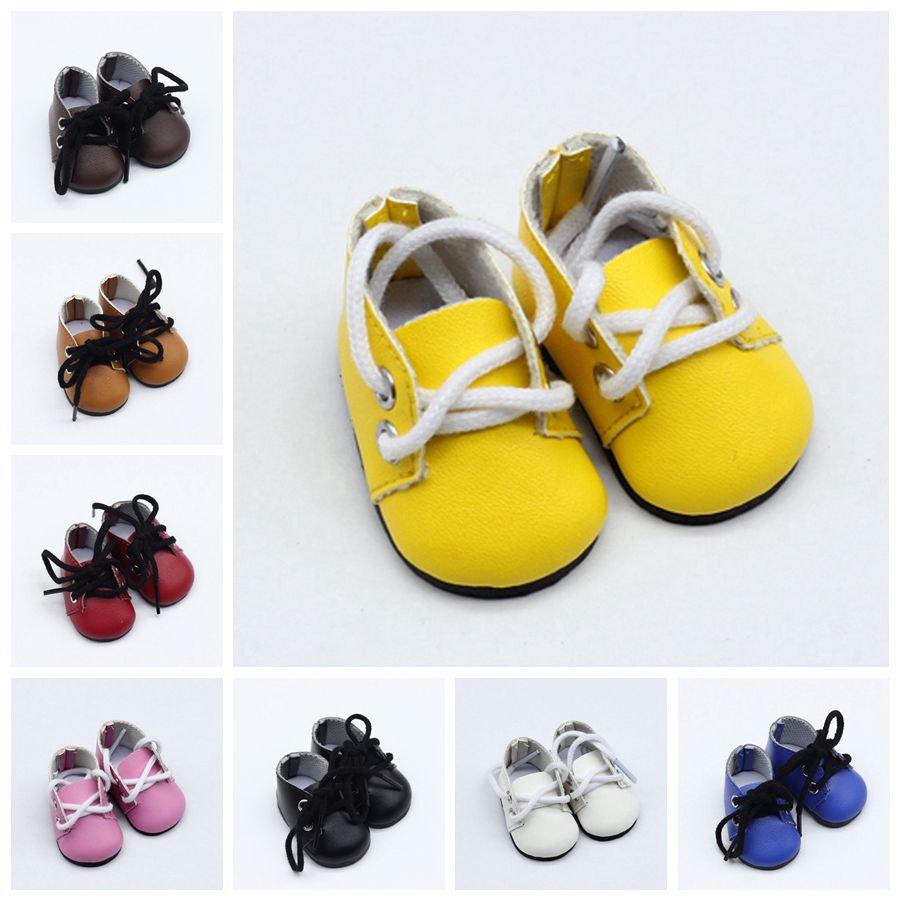 5*2.8CM 8 Kleuren Mini Pu Lederen Speelgoed Schoenen Voor EXO Poppen Fit Voor 14.5 Inch Pop als Voor BJD Ragdoll Accessoires