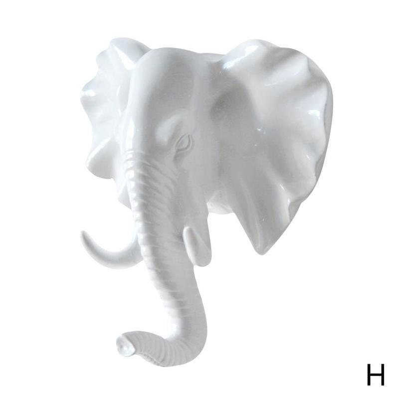 Creativity Animal Shaped Hooks Deer Stags Rhino Horse Rack Holder Elephant Giraffe Hook Hanger Head Coat Wall Hat Home Deco J6W3: H