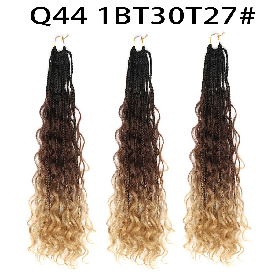 LISI HAIR Crochet Box Braids 22Strands Crochet Hair Bundles Synthetic Hair Extensions Braiding Hair Blonde Balck Grey Red Brown: 4/27HL