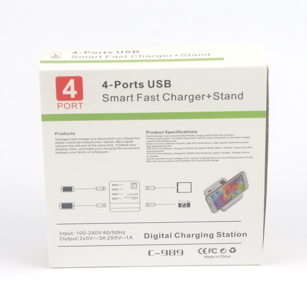 4-Port Devices USB Fast Charging Dock Station 2.1A Smart Charger Stand usb chanrger