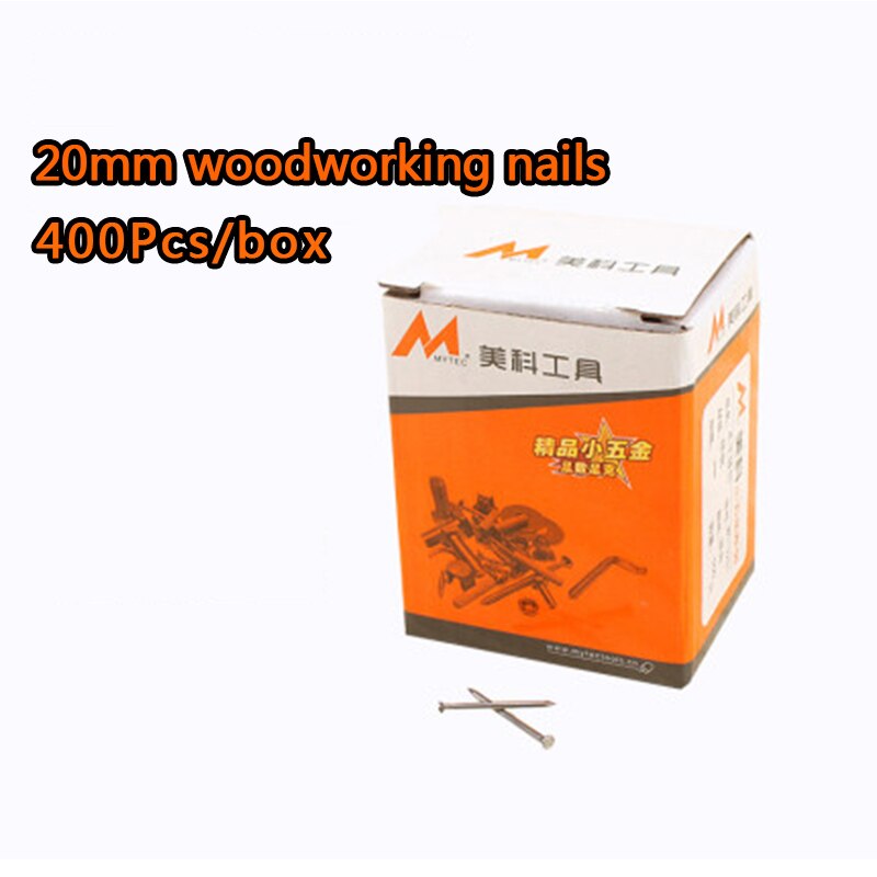 16-100mm Woodworking Nails Household Round Handmade Wall Nails DIY Hardware Tools Fine Iron Nails Long Solid Wood Board: 20mm 400pcsbox