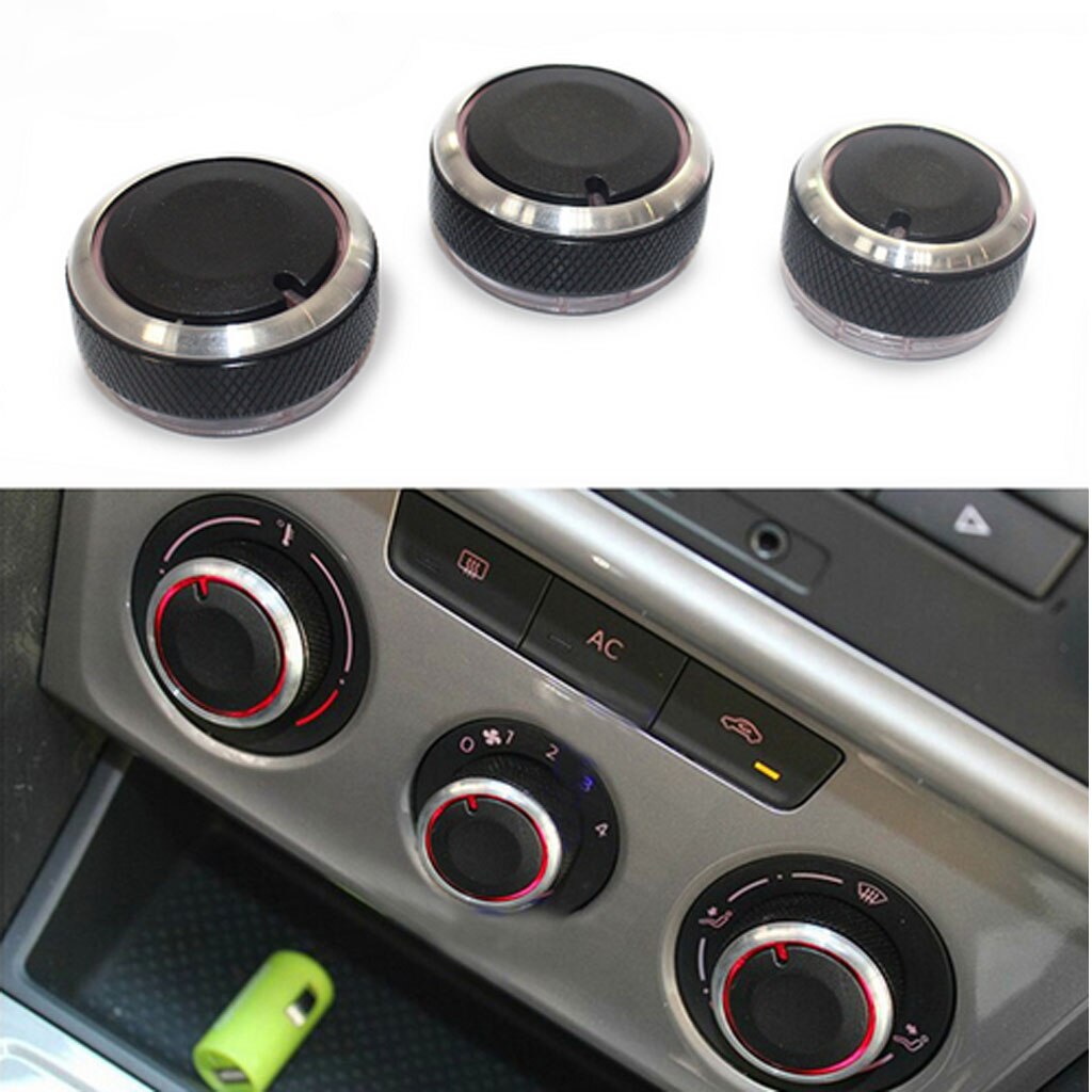 3PC Air Conditioning Heat Control Switch Knob AC Knob For VW Car Accessories