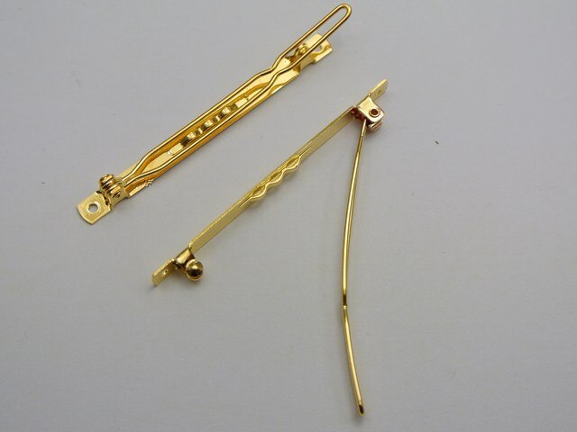 25 Gold Tone Kikker Barrette Clips Klemmen Haar Boog Pin Haarspelden 60mm DIY Craft