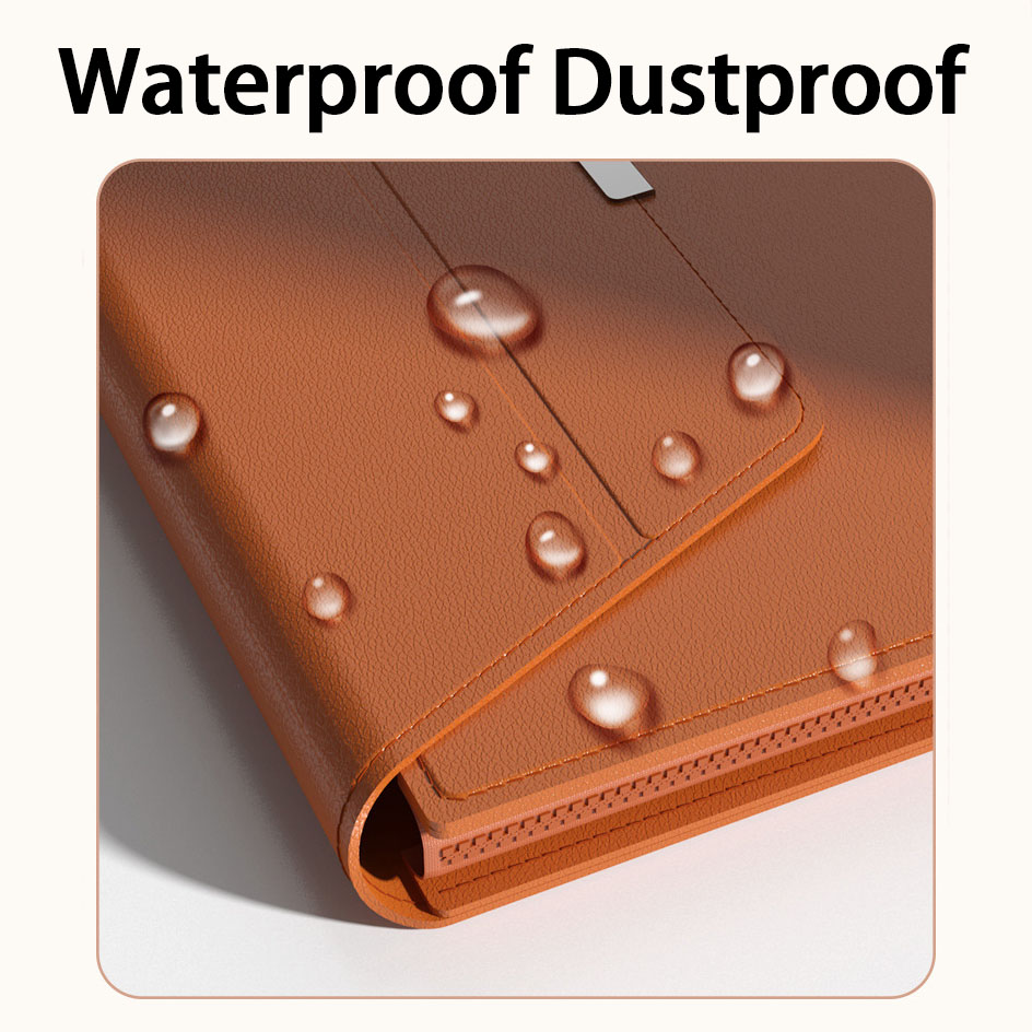 Lederen laptoptas Waterdicht Stofdicht Laptophoes met Notebook Standhouder Muismat voor 13-14 inch Macbook HP Lenovo Dell