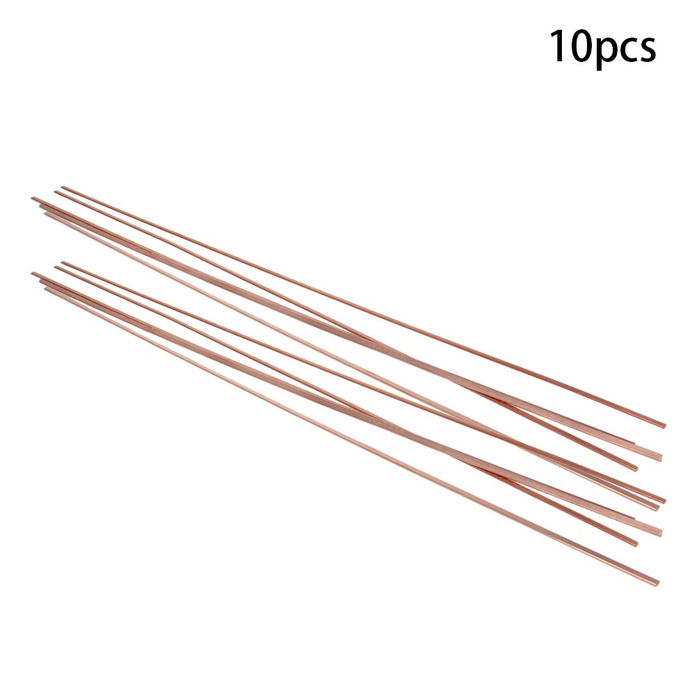 3/5/10 stk fosfor kobber lodding sveisestaver messing gul farge 1.3mm tykkelse 3mm bredde 400mm/ stk lengde kvadratisk flat stang