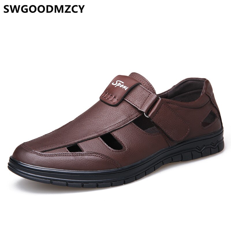 Mens Sandals Summer Italian Leather Sandals For Men Shoes Men Mens-shoes-casual Sandalias Hombre Sepatu Sneaker Pria: 1 / 8