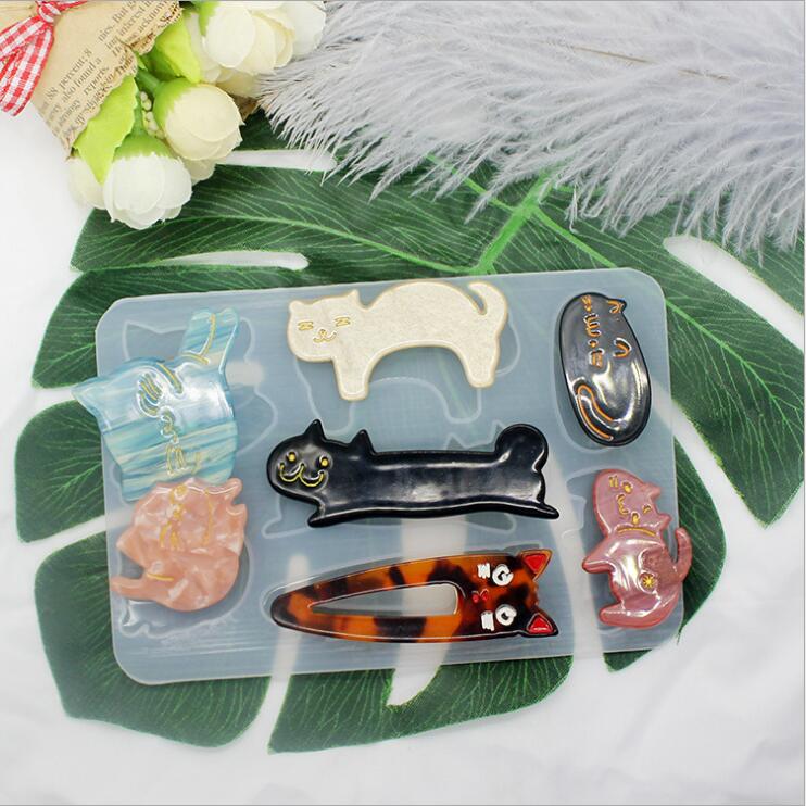 Transparent Silicone Mould Resin Decorative Craft DIY cat hairpins Mold epoxy resin molds for jewelry