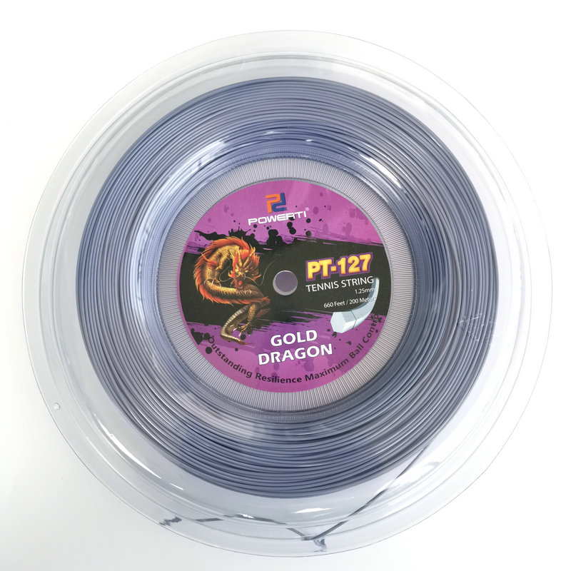 Powerti Tennis String 200m Reels Polyester Thin Ball String Hexagon Durable Tennis Racket String Accessories PT-127: WHITE