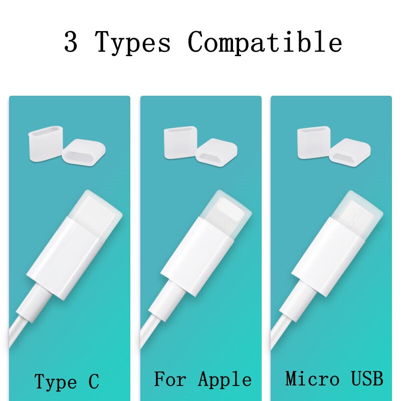 10/5/1Pcs Universele Stof Plug Protector Cap Usb Type C &amp; Micro Usb &amp; Ios Opladen datakabel Mannelijke Stofkap Voor Apple Iphone Mi