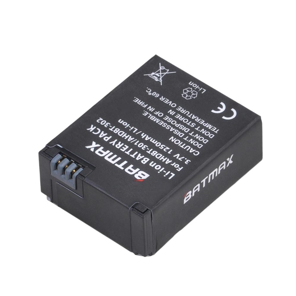 2 uds. De batería AHDBT-301 + cargador Dual LCD USB para GoPro Hero3 Hero3 + hero 3 hero 3 + baterías para cámara negra: 1Pc