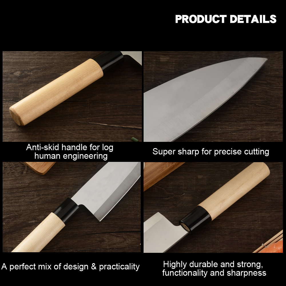 Sowoll sushikniv set i rostfritt stål skivning sushi sashimi kniv kök fiskkniv kockknivar set