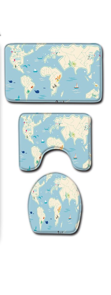 Classic World Map Pattern Shower Curtain Printing Bathroom Curtain Shower Wall-mounted Map Curtain World Map Shower Curtain: E3psc45x75cm