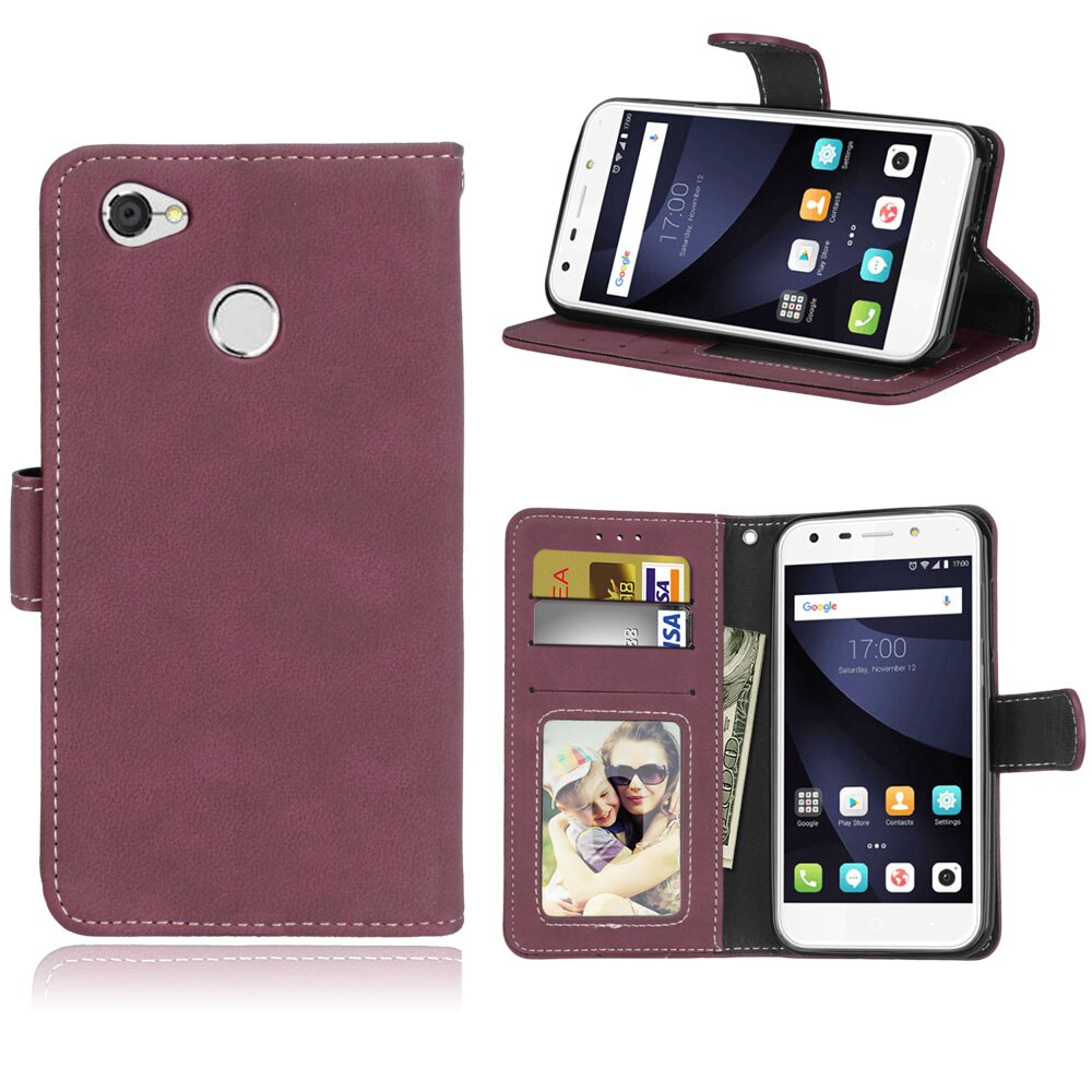 Flip Bag For ZTE Blade A6 Case Flip Leather Case For ZTE Blade a6 Wallet Style Stand Cover For ZTE Blade A6 Lite Cover: rose