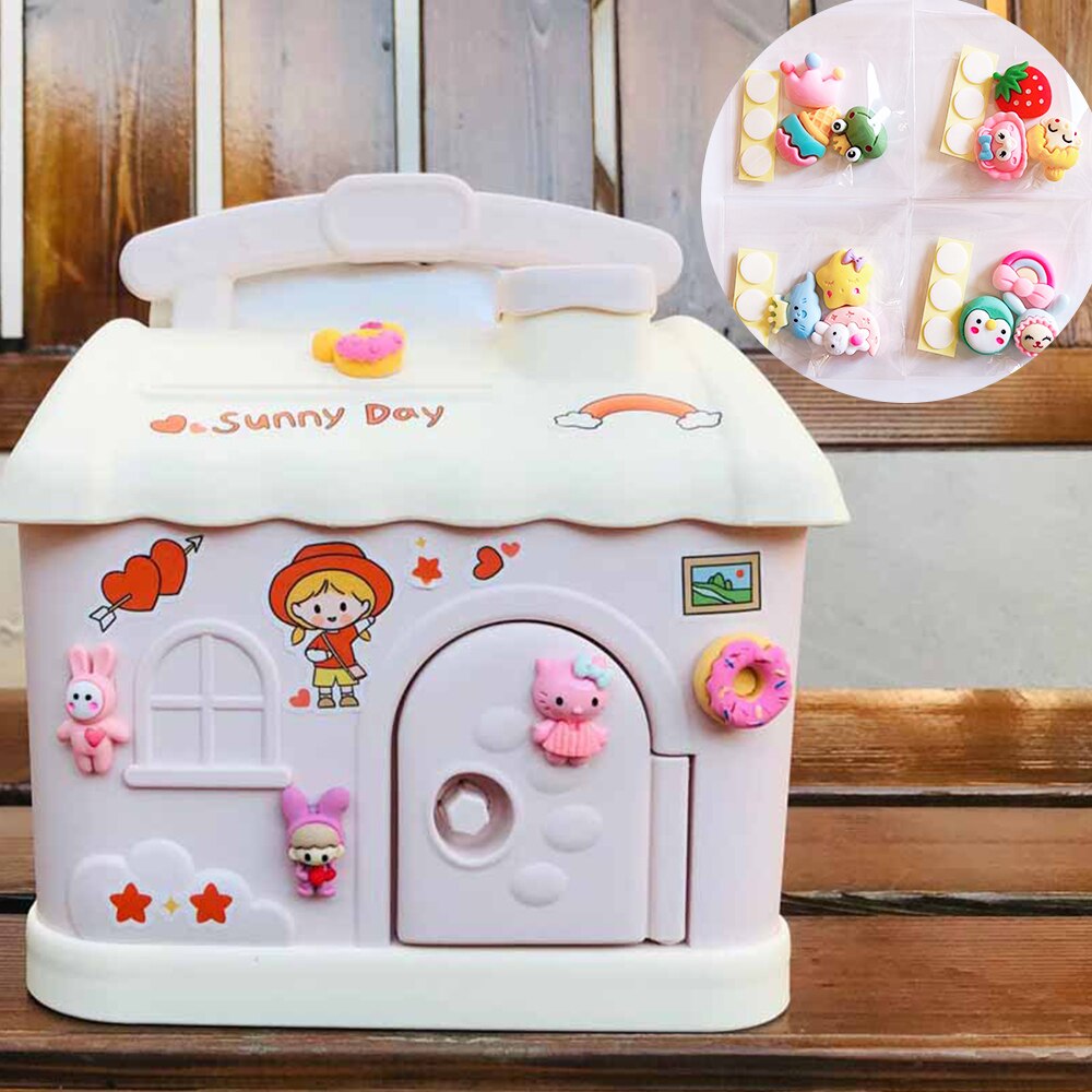 Cartoon Cute Children Girls Birthday Piggy Bank Fun Kindergarten Plastic Storage Box Piggy Bank