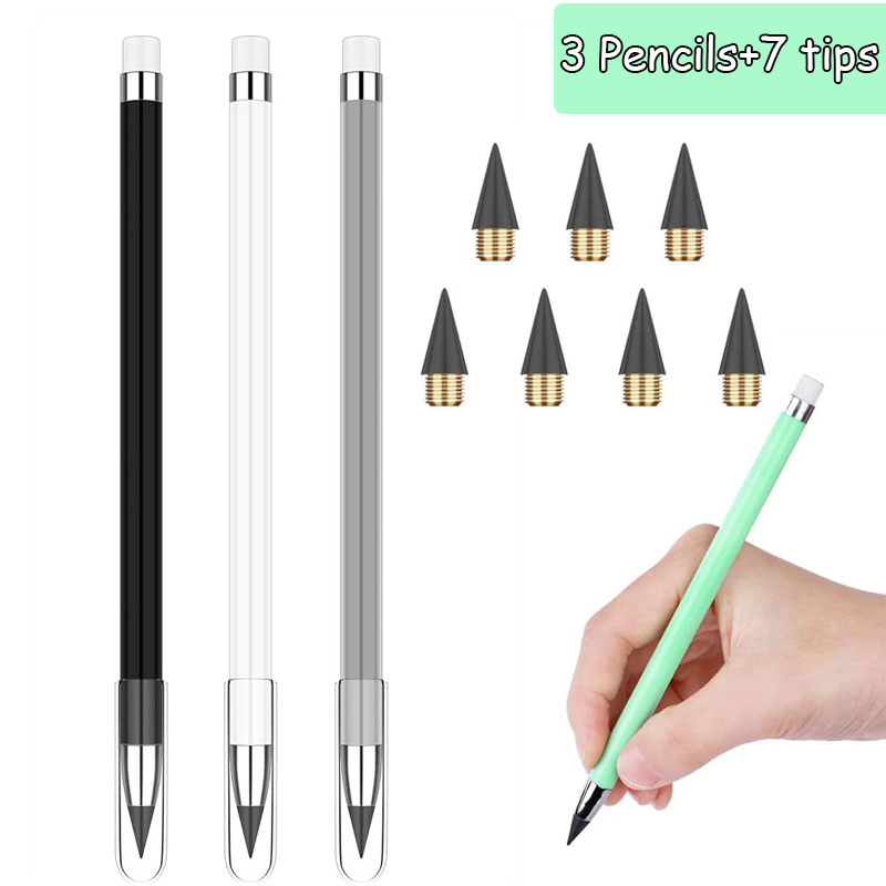 10pcs Eternal pencil set macaron For Kids Cute Pens Painting Art Office&School Supplies Infinity Pencils Tips Set Stationery