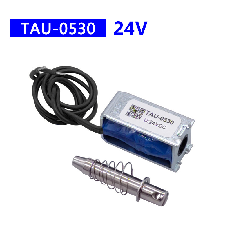 Magnetisk solenoid  dc 6v 12v 24v tryk-og-træk åben ramme elektromagnet tau -0530 tau -0530t holdekraft 700g: Orange