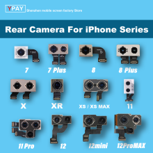 Original rear camera for iphone 7 8 x xr xs max 11pro 12 pro large rear camera flexible cable replacement for iphone x camera