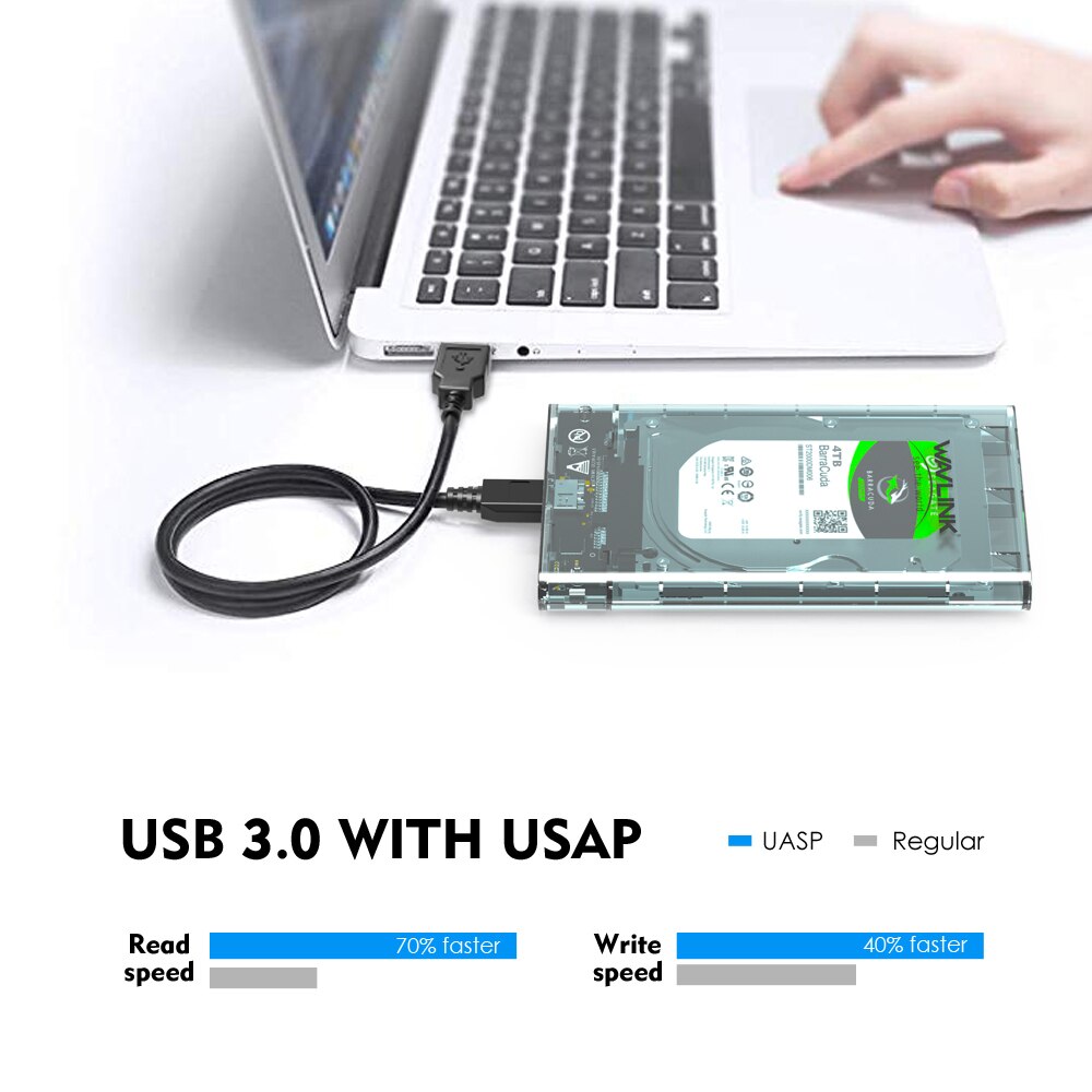 Wavlink 2.5 Inch Hdd Case Sata Naar Usb 3.0 Harde Schijf Behuizing Tool Gratis 5Gbps Uasp Protocol Externe Ssd box Voor 2.5 "Hdd Ssd