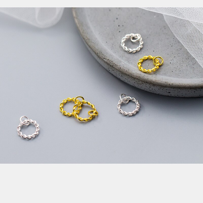 Uqbing Gold- und silber-dreh-kreis-anhänger für damen , 925 Sterling silber diy-Reize-armbänder
