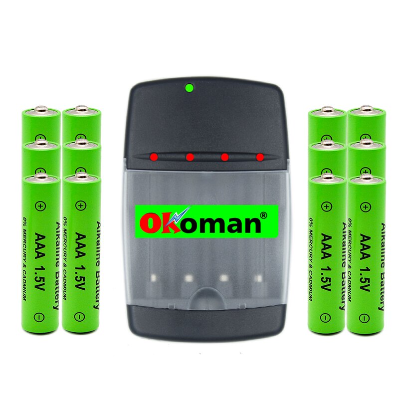 AAA 2100mah 1.5V alkaline rechargeable battery for LED light electric toy battery and four-slot alkaline battery charger