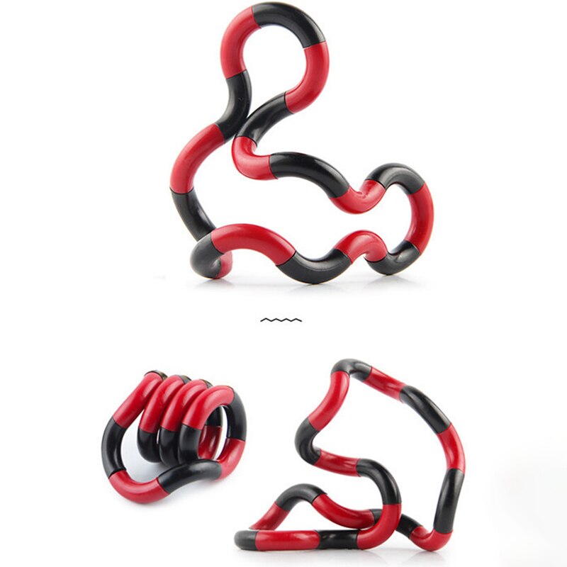 Verwicklung Zappeln Spielzeug Sensorischen Roller Twist Zappeln Spielzeug Anti Stress Erwachsene Gehirn Entspannen Kind Seil für Stress Kinder Anti-Stress-Fokus spielzeug: red black