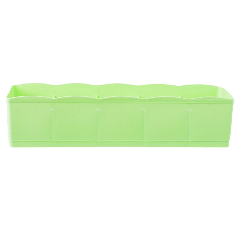1pc Storage Box 5-grids Multi-function Plastic Drawer Organizer Underwear Closet Bin Clothes Storage Organizer 26.5cmx8cmx6.5cm: Light Green
