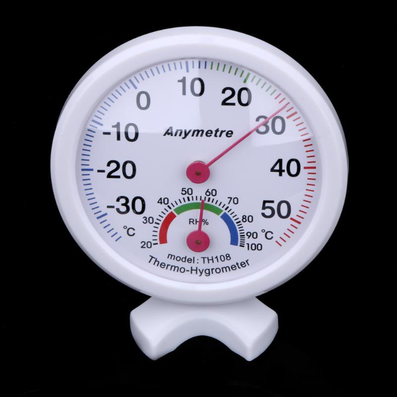 Mini Digitale Thermometer Wit Ronde Digitale In-out Deuren Celsius Kas Thermometer Meter Hygrometer Meet Apparaat